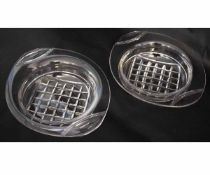 Two good quality oval cut clear glass bowls