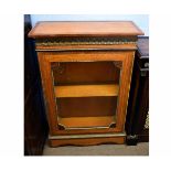 19th century satinwood and walnut inlaid pier cabinet with decorative brass mounts with single