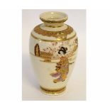 Satsuma vase, the baluster body decorated with a courtesan, 20cms high