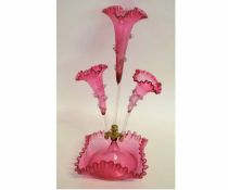 Cranberry Victorian/Edwardian epergne, 46cms high