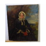 19th century English School, pair of oils on canvas, Portraits of lady and gent, 77 x 64cms,