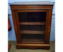 19th century walnut and burr maple inlaid pier cabinet with Tonbridge inlaid panels with single