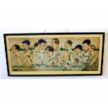 Reginald Clark, signed and dated 1926, pen, ink and watercolour, "Essex 1926, Cricket Team -