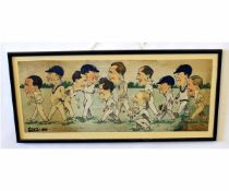 Reginald Clark, signed and dated 1926, pen, ink and watercolour, "Essex 1926, Cricket Team -