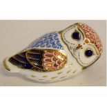 Royal Crown Derby model of an owl, 12cms