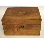 Large early 20th century box containing variety of sewing kit and implements, 32cms long