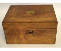 Large early 20th century box containing variety of sewing kit and implements, 32cms long