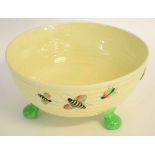 Large Carlton ware bowl, the ribbed body decorated in relief with bees