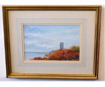 James J Allen, signed oil on board, "Poppyland's Garden of Sleep, Overstrand", 15 x 23cms