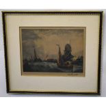 Douglas Ion Smart, signed in pencil to margin, two coloured mezzotints, Seascapes, together with two