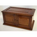 Late 19th century mahogany collector's cabinet with lift up top with two opening doors enclosed with