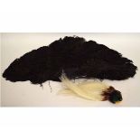 Box containing an Ostrich feather fan, together with a further exotic bird hair-piece (2)