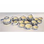 Group of Royal Doulton Norfolk tea wares comprising tea pot and stand, 12 octagonal tea cups and