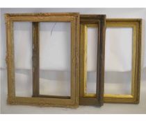 Three Victorian gilt gesso picture frames, assorted sizes (3)