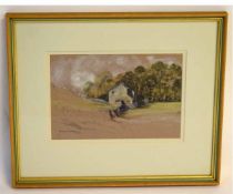 Brian Irving, signed and dated '84, watercolour on brown paper, "Near Litton", 16 x 23cms