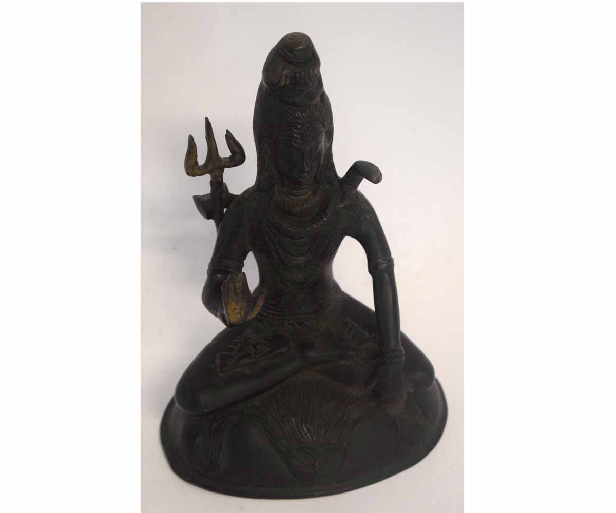 Bronzed Hindu deity, 20cm high