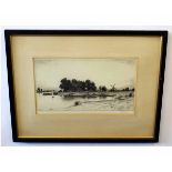 John Fulwood, signed in pencil to margin, black and white etching, "On the Bure, near Yarmouth",