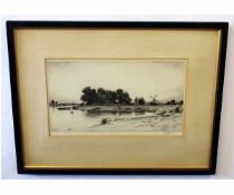 John Fulwood, signed in pencil to margin, black and white etching, "On the Bure, near Yarmouth",