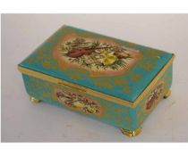 Replica of a music box made by Halcyon Days Enamels in a limited edition of 117/750, 12cms long
