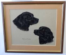 Mary Browning, signed and dated 86, pastel, "Tosh & Purdy (dog studies)", 43 x 53cms