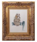 AR RICHARD WARD (born 1944) Long eared owl watercolour, signed lower right 38 x 29cms