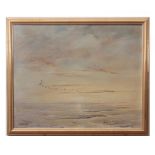 KEITH MCDOUGALL (20TH CENTURY) Geese in flight over an estuary oil on board, signed lower right 40 x