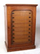 Early 20th century ten-drawer collector's/specimen cabinet, by Watkins & Doncaster with single