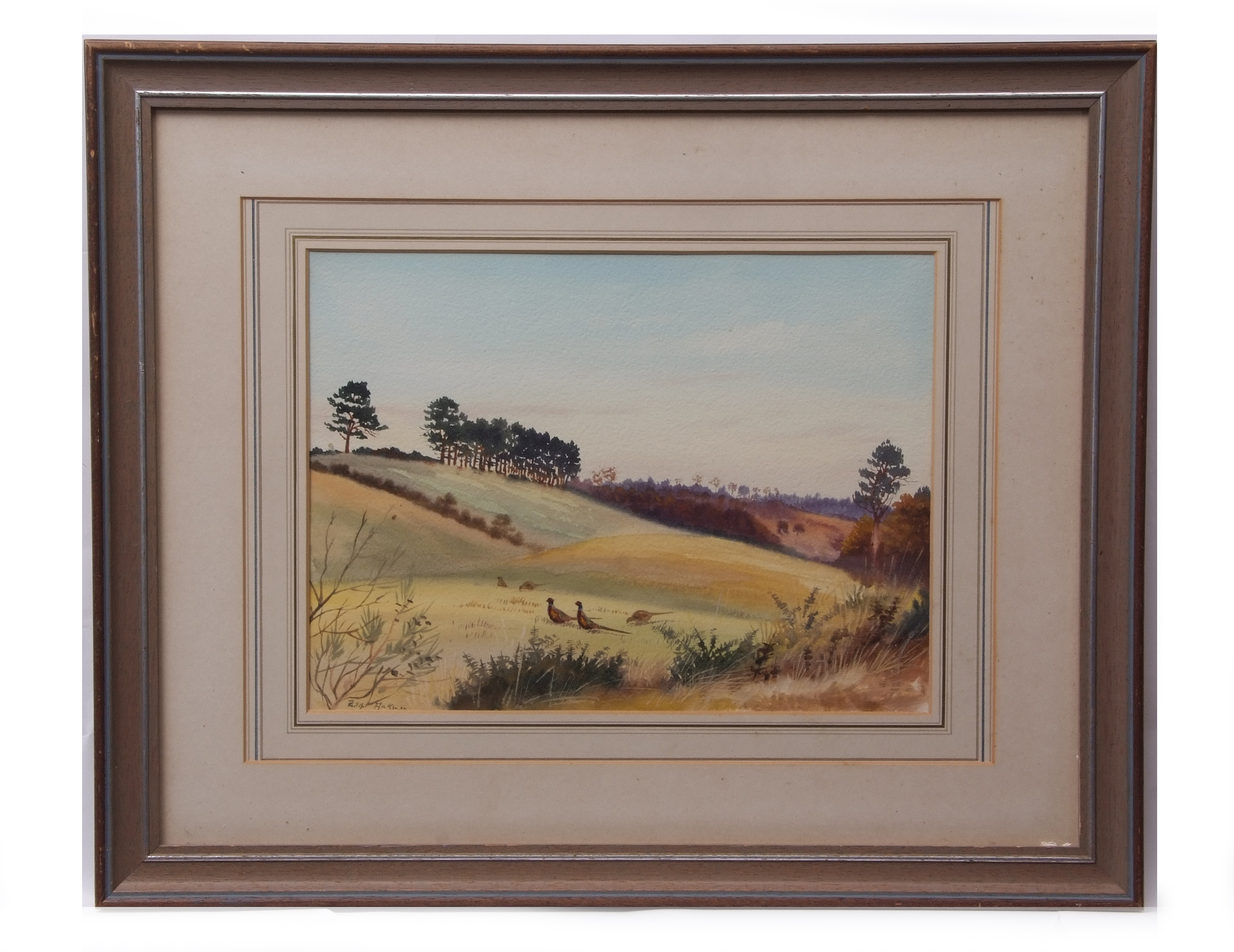 AR PHILIP RICKMAN (1891-1982) "Chilbolton Down - the evening feed" watercolour, signed lower left 25 - Image 2 of 2