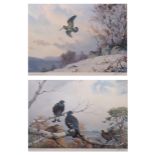 AR JOHN CYRIL HARRISON (1898-1985) Woodcock in flight and Black Game two coloured prints,