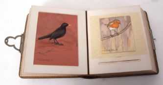 VERY RARE AND IMPORTANT ALBUM containing 41 original watercolours and drawings, numerous bird