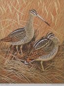 AR ROBERT GILLMOR (born 1936) "Snipe" linocut, signed, numbered 13/22 and inscribed with title in