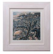 AR ANNIE SOUDAIN (CONTEMPORARY) "Pink Light" linocut, signed, numbered 7/25 and inscribed with title