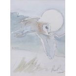 AR PETER PARTINGTON (born 1941) Hunting Barn owl pencil and watercolour, signed lower right 17 x