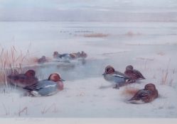 ARCHIBALD THORBURN (1860-1935) "Widgeon and Teal" coloured print, published by A Baird Carter