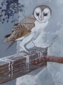 AR FRANK JARVIS (20TH CENTURY) "Barn owl" watercolour and gouache, signed and dated '98 lower