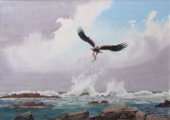 AR JOHN CYRIL HARRISON (1898-1985) "Coming in with a catch - African Fish Eagle" watercolour, signed