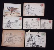 ARTHUR HENRY PATTERSON (1857-1935) Collection of envelopes with numerous sketches, all addressed