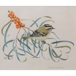 AR ROBERT GILLMOR (born 1936) "Firecrest" watercolour, initialled and signed 14 x 17cms