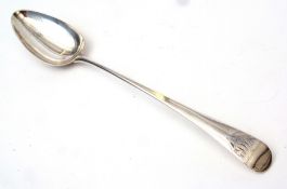George III Old English pattern basting spoon, initialled, length 31 1/2 cms, wt approx 110gms,