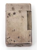Mid-20th century silver plated gas cigarette lighter, Dunhill, pat no 466087, of rectangular form