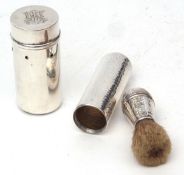 Mixed Lot: cylindrical cased shaving brush together with a further cylindrical soap canister,
