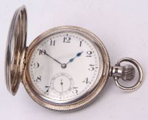 Second quarter of 20th century silver cased half hunter keyless lever watch, Recta, 468476, the 21-