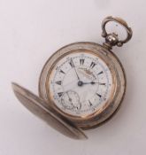 Late 19th century Ottoman market full hunter Swiss lever watch, Billodes, frosted gilt and