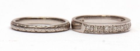 Mixed Lot: 18ct white gold and diamond half eternity ring, set with ten small single cut diamonds,