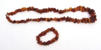 Mixed Lot: amber fragment necklace