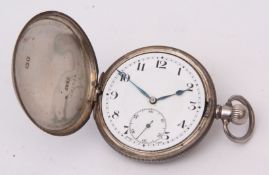 Second quarter of 20th century silver cased full hunter keyless lever watch, Syren, the movement