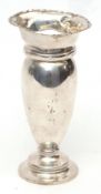 George VI single vase of inverted baluster form with flared rim (a/f) and raised on a spreading