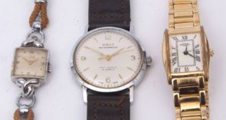 Mixed Lot: 15-jewel steel cased centre seconds wristwatch, Oris, together with a ladies gold
