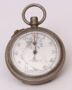 Early 20th century nickel cased open face keyless stop watch, H Williamson Ltd, No 3364, the