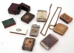 Mixed Lot: advertising vesta case for Caley - Norwich, together with a base metal example